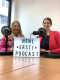 v.l. Diana Hölscher, ZSB und Johanna Bömken, Kommunikation und Marketing, bei der Aufnahme der ersten Podcast-Episode.