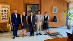 Prof. Dr. Peter Britz (Head of Department Hamm2 HSHL), Prof. Dr. Judith Pütter (Senatsvorsitzende HSHL),  Prof. Dr. Satoshi Osawa (Präsident Kanazawa Institut of Technology), Prof. Dr. Shoji Takechi Departmentleiter für Managementsysteme KIT, Frau Dr. Sachiko Fukami Programm Managerin International Office KIT