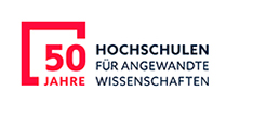 Logo zum fünfzigjährigen Jubiläum der Hochschulen für Angewandte Wissenschaften